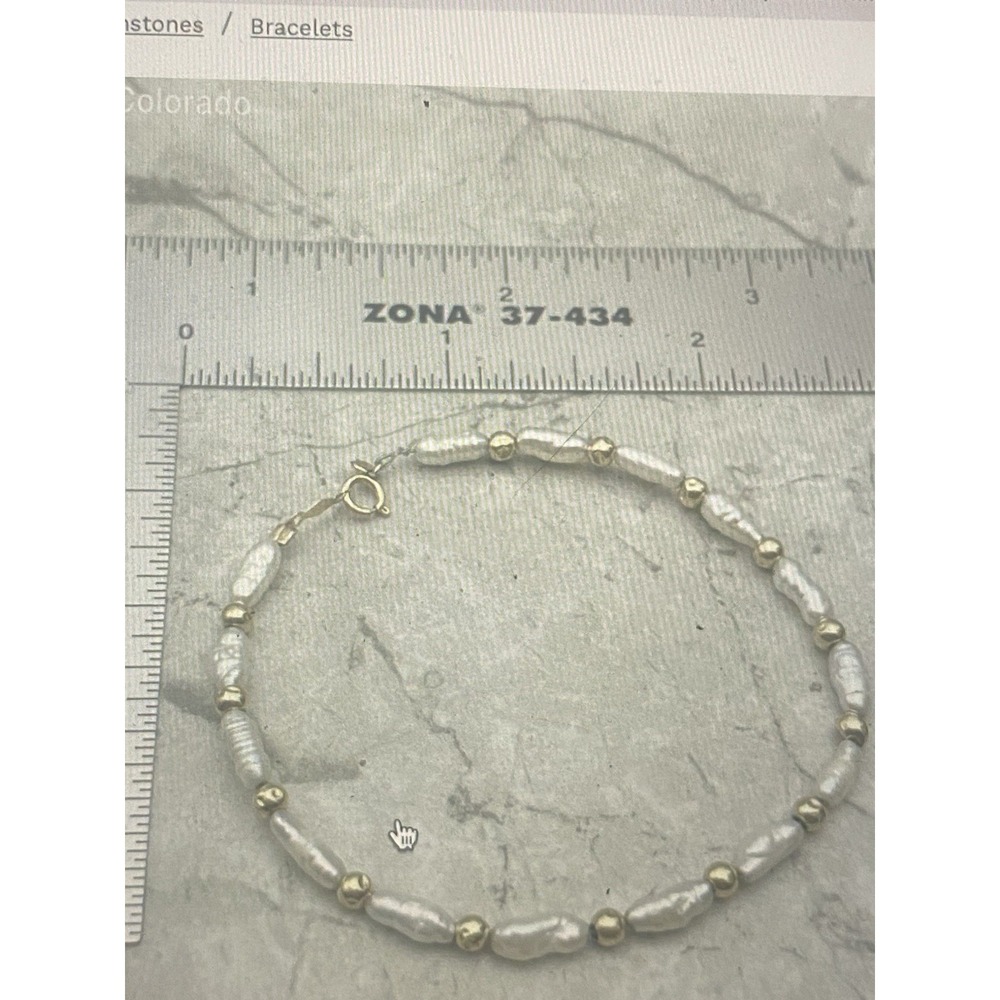 14K Freshwater Pearl Bracelet for a Small Wrist-6-61/2 Inches Lobster 585 Clasp